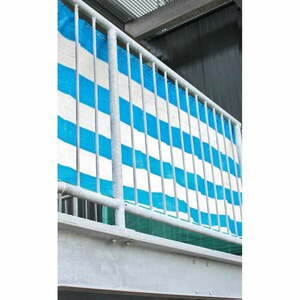 Biało-niebieski plastikowy ekran balkonowy 500x90 cm - Garden Pleasure obraz