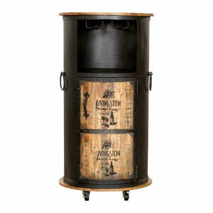 Czarny metalowy stojak na wino na 9 butelek, 60x115 cm Luni - Interia Home & Living obraz