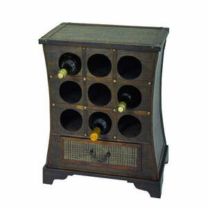 Brązowy stojak na wino na 9 butelek, 46x58 cm - Deco Pleasure obraz