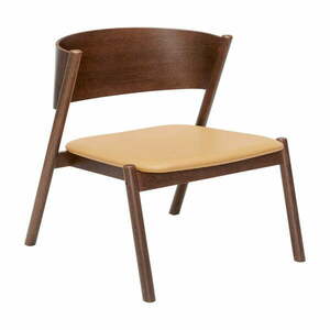 Ciemnobrązowy fotel Oblique – Hübsch obraz