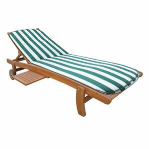 Biało-zielona ogrodowa poduszka do siedzenia na leżak 60x192 cm Cardiff – Sun Garden obraz