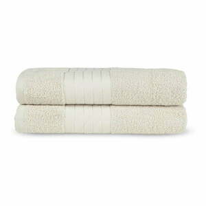 Beżowe bawełniane ręczniki kąpielowe frotte zestaw 2 szt. 70x140 cm – Good Morning obraz