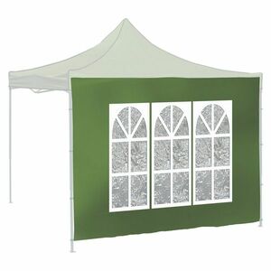 Cattara 13341 Ściana boczna z oknami do namiotu imprezowego Waterproof, zielony, 2 x 3 m obraz