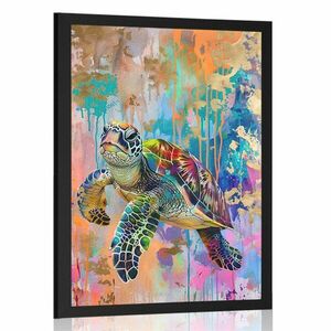 Plakat żółw z imitacją Plakatu obraz