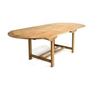 Rozkładalny stół z drewna tekowego Garth owalny 170 - 230 cm obraz