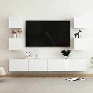 vidaXL 6-cz. zestaw szafek TV, biały, materiał drewnopochodny obraz