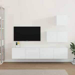 vidaXL Zestaw 4 szafek telewizyjnych, biały obraz