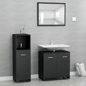 vidaXL 3-częściowy zestaw mebli łazienkowych, czarny obraz