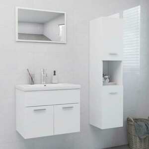 vidaXL Zestaw mebli łazienkowych, biały, materiał drewnopochodny obraz
