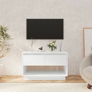 vidaXL Szafka pod TV, wysoki połysk, biała, 70x41x44 cm obraz