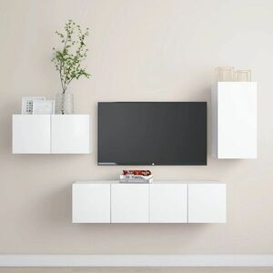 vidaXL Zestaw 4 szafek TV, biały, materiał drewnopochodny obraz