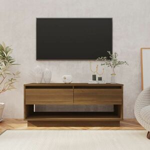 vidaXL Szafka pod TV, brązowy dąb 102x41x44 cm materiał drewnopochodny obraz