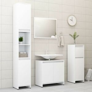 vidaXL 4-częściowy zestaw mebli łazienkowych, biały obraz