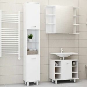 vidaXL 3-cz. zestaw mebli łazienkowych, wysoki połysk, biały obraz