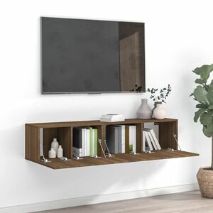 vidaXL Zestaw 2 szafek pod TV, brązowy dąb, materiał drewnopochodny obraz