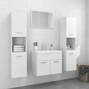 vidaXL Zestaw mebli łazienkowych, biały, materiał drewnopochodny obraz