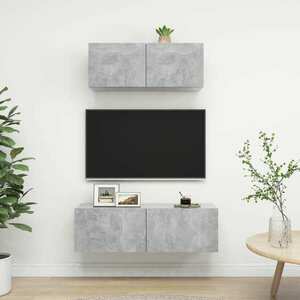 vidaXL 2-cz. zestaw szafek TV, szarość betonu, materiał drewnopochodny obraz