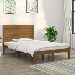 vidaXL Rama łóżka, miodowy brąz, lite drewno sosnowe, 120x190 cm obraz