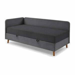 Ciemnoszare tapicerowane łóżko ze schowkiem 90x200 cm Cabana – Meise Möbel obraz
