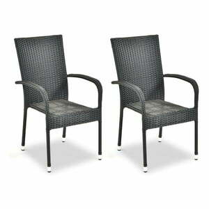 Czarne plastikowe krzesła ogrodowe zestaw 2 szt. Paris – Bonami Essentials obraz