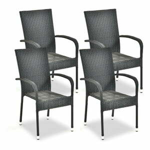 Czarne plastikowe krzesła ogrodowe zestaw 4 szt. Paris – Bonami Essentials obraz