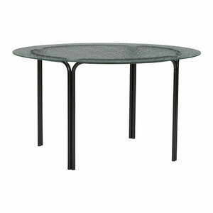 Czarny okrągły stolik ze szklanym blatem ø 80 cm Orbit – Hübsch obraz