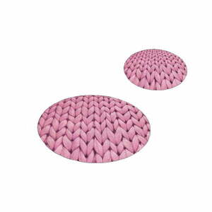 Różowe dywaniki łazienkowe zestaw 2 szt. ø 60 cm – Mila Home obraz