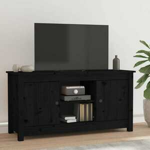 vidaXL Szafka pod telewizor, czarna, 103x36, 5x52 cm, drewno sosnowe obraz