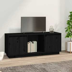 vidaXL Szafka pod telewizor, czarna, 110, 5x35x44 cm, drewno sosnowe obraz