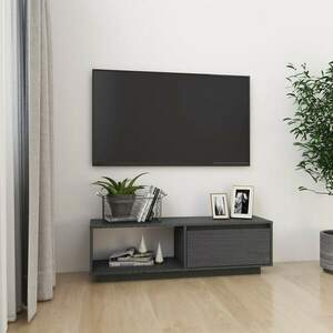 vidaXL Szafka pod TV, szara, 110x30x33, 5 cm, lite drewno sosnowe obraz