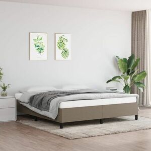 vidaXL Rama łóżka, kolor taupe, 160x200 cm, obita tkaniną obraz