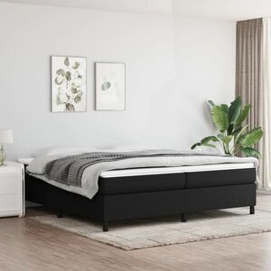 vidaXL Rama łóżka, czarna, 200x200 cm, obita tkaniną obraz