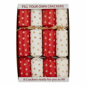 Crackery świąteczne zestaw 8 szt. Cream & Red Stars – Robin Reed obraz