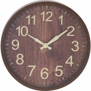 Zegar ścienny w imitacji drewna Rimini, śr. 30, 5 cm, ciemnobrązowy obraz
