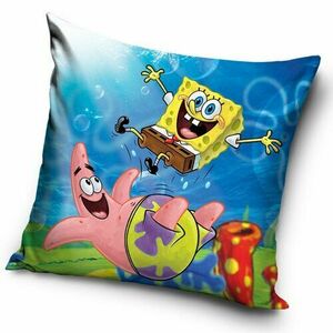 Poszewka na poduszkę Sponge Bob i Trampolina Patryka, 40 x 40 cm obraz