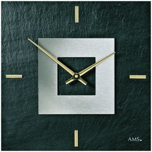 AMS 9525 designerski zegar ścienny łupkowy, 30 cm obraz