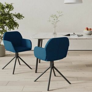 vidaXL Obrotowe krzesła stołowe, 2 szt., niebieskie, aksamitne obraz
