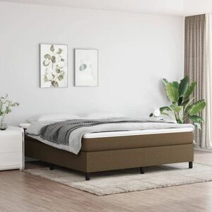 vidaXL Rama łóżka, ciemnobrązowa, 160 x 200 cm, obita tkaniną obraz