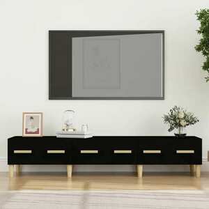 vidaXL Szafka pod TV, czarna, 150x34, 5x30 cm, materiał drewnopochodny obraz