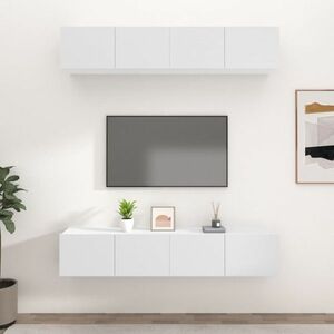vidaXL Szafki TV, 4 szt., białe, 80x30x30 cm, materiał drewnopochodny obraz