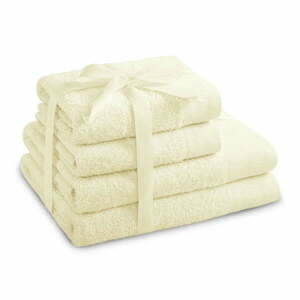 Kremowe bawełniane ręczniki zestaw 10 szt. frotte Amari – AmeliaHome obraz
