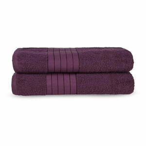 Bordowe bawełniane ręczniki kąpielowe frotte zestaw 2 szt. 70x140 cm – Good Morning obraz