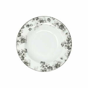Biało-jasnoszare głębokie porcelanowe talerze zestaw 6 szt. ø 22 cm Foliage gray – Villa Altachiara obraz