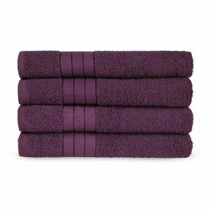 Bordowe bawełniane ręczniki frotte zestaw 4 szt. 50x100 cm – Good Morning obraz