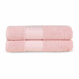 Różowe bawełniane ręczniki kąpielowe frotte zestaw 2 szt. 70x140 cm – Good Morning obraz