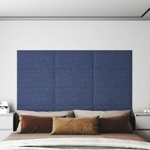 vidaXL Panele ścienne, 12 szt, niebieska, 60x30 cm, tkanina, 2, 16 m² obraz