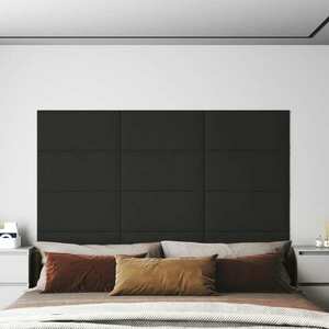 vidaXL Panele ścienne, 12 szt., czarne, 60x30 cm, aksamit, 2, 16 m² obraz