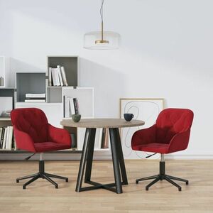 vidaXL Obrotowe krzesła stołowe, 2 szt., winna czerwień, aksamitne obraz