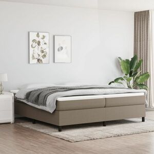 vidaXL Rama łóżka, kolor taupe, 200x200 cm, obita tkaniną obraz