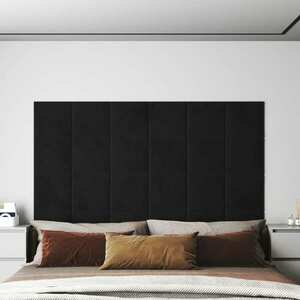 vidaXL Panele ścienne, 12 szt., czarne, 30x30 cm, aksamit, 1, 08 m² obraz